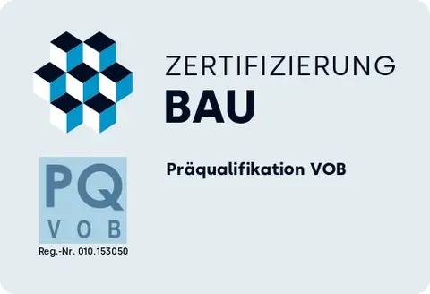Zertifizierung Bau – Präqualifikation VOB, Reg.-Nr. 010.153050
